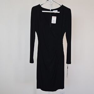 Calvin Klein Elegant Black Long Sleeve Dress